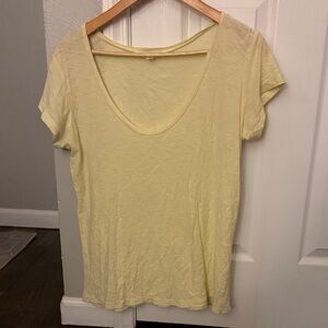 James Perse Soft Yellow Short Sleeve Tee